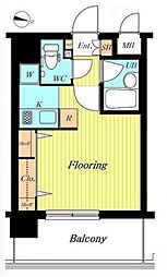 東京メトロ千代田線 赤坂駅 徒歩3分の賃貸マンション 6階1Kの間取り