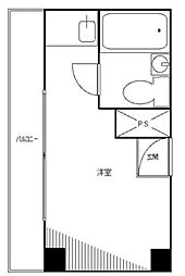 都営新宿線 小川町駅 徒歩4分の賃貸マンション 8階ワンルームの間取り