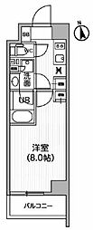 レクシード神楽坂 1Kの間取図画像