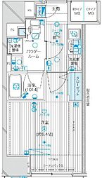 東京メトロ半蔵門線 神保町駅 徒歩3分の賃貸マンション 13階1Kの間取り