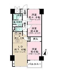 ハイホーム市ヶ谷 3LDKの間取図画像