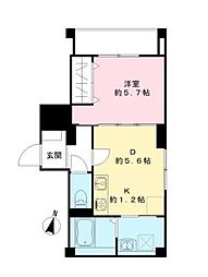 グランドグレース神楽坂 1DKの間取図画像