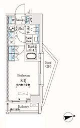 市谷仲之町ViewApartment 1Kの間取図画像