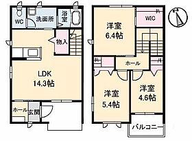 クラヴィエ北田宮 103 ｜ 徳島県徳島市北田宮1丁目5-15（賃貸アパート3LDK・1階・75.60㎡） その2