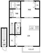 ピース・ドエル A棟 205 ｜ 徳島県板野郡藍住町矢上字江ノ口（賃貸アパート1LDK・2階・43.64㎡） その2