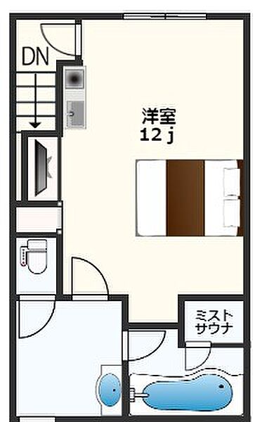 サニースクエアP-1 205｜徳島県徳島市南二軒屋町西山(賃貸アパート1R・2階・46.00㎡)の写真 その2