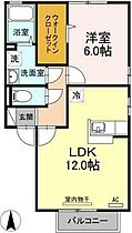 トアエーユ　Ａ棟 205 ｜ 徳島県板野郡藍住町東中富字東傍示4-1（賃貸アパート1LDK・2階・45.42㎡） その2