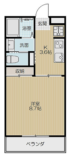 Jenks Villa 203｜徳島県徳島市南常三島町3丁目(賃貸マンション1K・2階・24.70㎡)の写真 その2