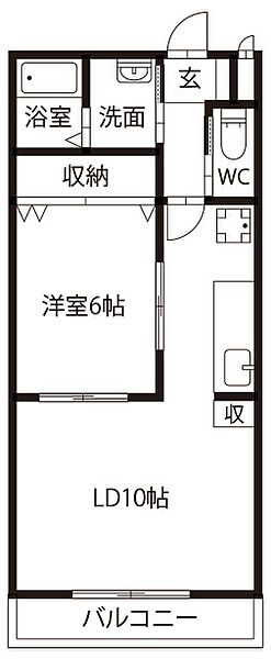 グランドハイツ矢三 305｜徳島県徳島市北矢三町3丁目(賃貸アパート1LDK・3階・45.50㎡)の写真 その2