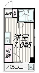 フェイム島津山 ワンルームの間取図画像