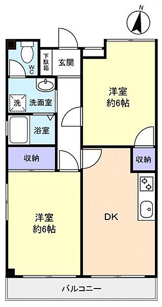 千葉県船橋市習志野2丁目(賃貸アパート2DK・1階・48.60㎡)の写真 その3