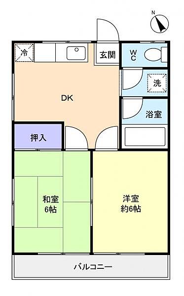 鈴木ハイツ ｜千葉県八千代市八千代台北17丁目(賃貸アパート2DK・2階・39.60㎡)の写真 その3