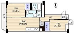 京成サンコーポ勝田台B棟 2LDKの間取図画像