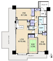 レクセルマンション村上マインズ 3LDKの間取図画像