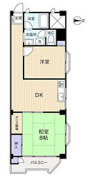 京成サンコーポ勝田台E棟 2DKの間取図画像