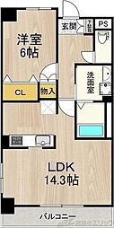セノアタワー新大阪 3階1LDKの間取り