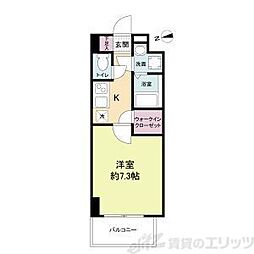 スペーシア江坂南金田 9階1Kの間取り