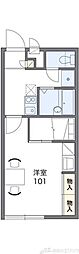 レオパレスエステートI 2階1Kの間取り