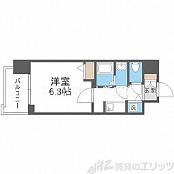 S-RESIDENCE天満Gracis 2階1Kの間取り