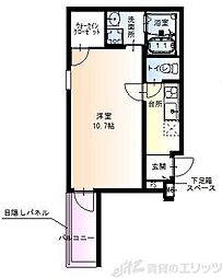 フジパレス西淡路I番館 2階1Kの間取り
