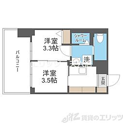 ジオエント梅田北リバーフロント 2Kの間取図画像