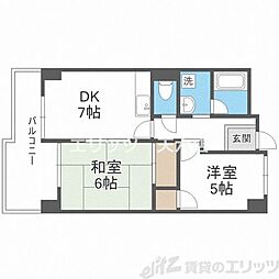 メゾンエルミタージュ 2DKの間取図画像