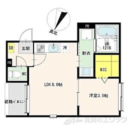 DiiRA下新庄 1LDKの間取図画像