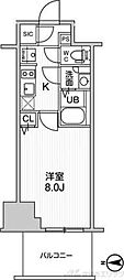 TOPAZ江坂 1Kの間取図画像