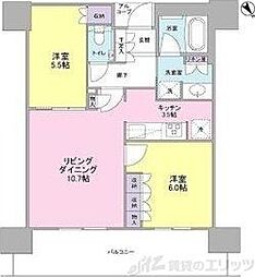 ザ・パークハウス中之島タワー 2LDKの間取図画像