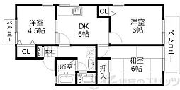 セジュール大桐B 3DKの間取図画像