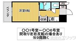 エクセレント上新10 ワンルームの間取図画像