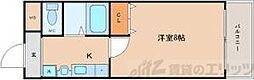 INOVE上山手 1Kの間取図画像