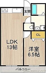 JMRレジデンス新大阪 1LDKの間取図画像