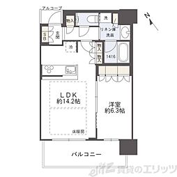 ザ・パークハウス中之島タワー 1LDKの間取図画像