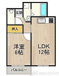 JMRレジデンス新大阪 1LDKの間取図画像