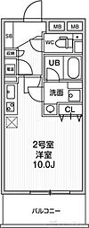 グレンパーク新大阪2 ワンルームの間取図画像
