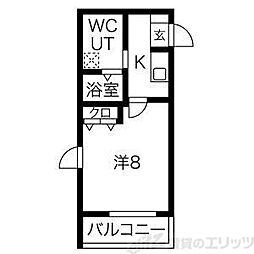 パークヒルズ新大阪will 1Kの間取図画像