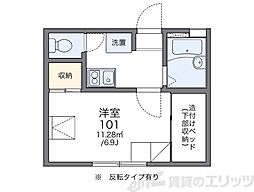 レオパレスアズール新大阪 1Kの間取図画像