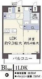 ノブレ梅北 1LDKの間取図画像