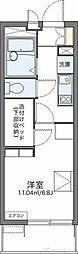 レオパレスビスタリー仁 1Kの間取図画像
