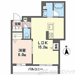 ユイロ中津 1LDKの間取図画像