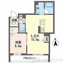 ユイロ中津 1LDKの間取図画像