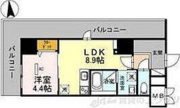 グランセジュール江坂パーカー江坂ビル 1LDKの間取図画像