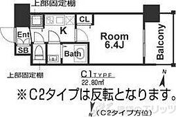 ADVANCE新大阪WESTGATE2 1Kの間取図画像