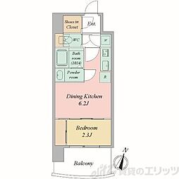 セレニテ梅田北グランデ 1DKの間取図画像