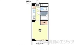 リバフォール 1Kの間取図画像