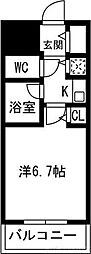 コスモプラザ新大阪 1Kの間取図画像