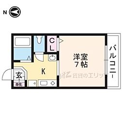 アンソレイエ・シャンブル 1Kの間取図画像
