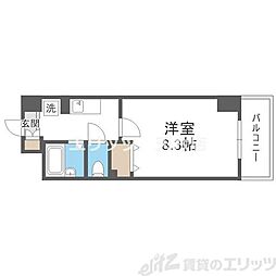 グレイス丸萬 1Kの間取図画像