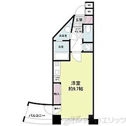 フォレステージュ江坂垂水町 ワンルームの間取図画像